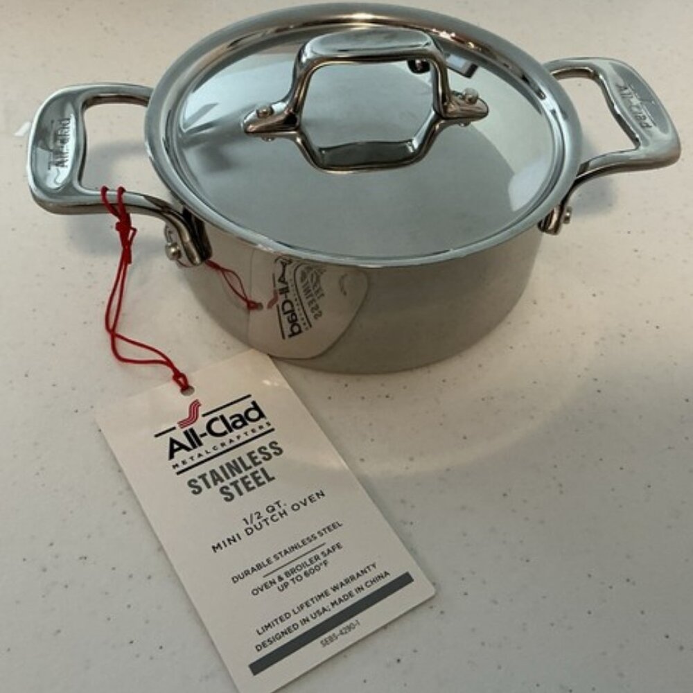 NWT ALL-CLAD Stainless Steel 1/2 qt Mini Dutch Oven pan